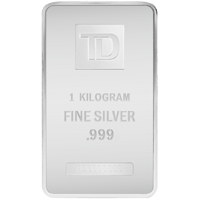 A picture of a 1 kg. TD Silver Bar